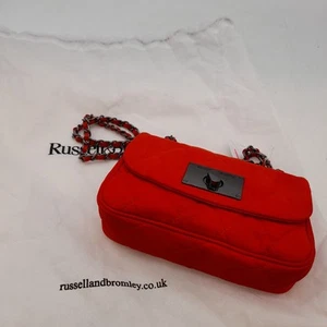 BNWT Russell & Bromley Quincemini Red Suede 20cm x 15cm (#H1/11) - Picture 1 of 6