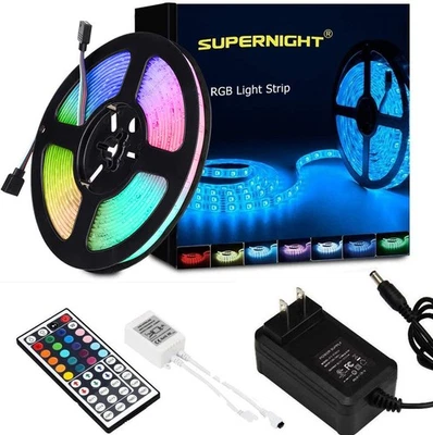 SUPERNIGHT LED Strip Lights RGB Color Changing 16 4Ft SMD5050 LEDs Flexible Ligh - Image 1 of 4