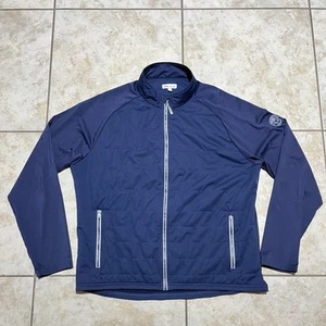 Peter Millar Quilted Jacket Mens Size XL Navy Blue Full Zip Performance Golf - Picture 1 of 9