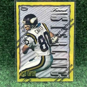 Cris Carter Rare 1996 Topps Finest Gold Refractor #220 With Protective Seal SSP - Picture 1 of 3