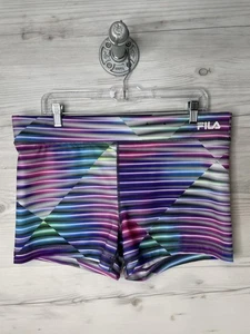 FILA Sport Laufshorts Damen XL mehrfarbig Streifen Kompression Poly Elasthan - Bild 1 von 6