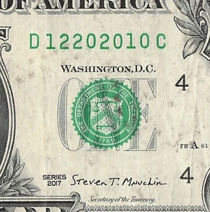 DEC 20 2010 Birthday Fancy Serial Number Date Note One Dollar Bill 12 20 2010 - Picture 1 of 11