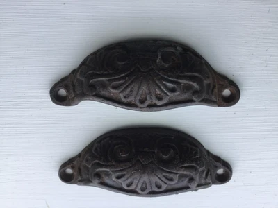 Pair of Matching Cast Iron Drawer Pulls / Handles or Trunk / Chest Handles - Image 1 of 3