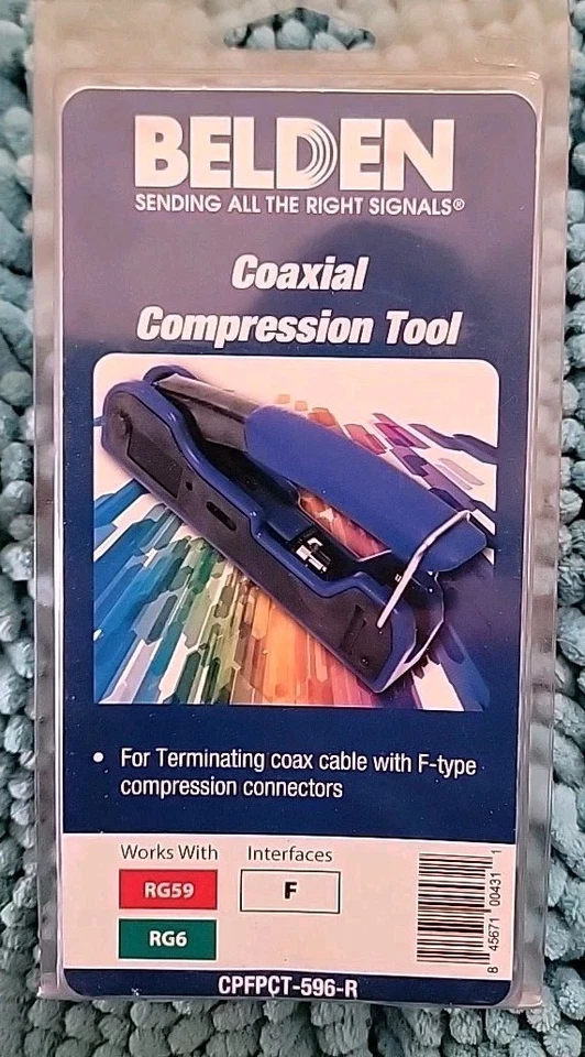 Belden CPFPCT-596-R Herramienta de Compresión Coaxial TIPO F Televisión por Cable/Satélite  Foto 1 de 2