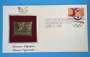 1992 24k Summer Olympics First Day If Issue Commemorative Stamp W/coa - Picture 1 of 1