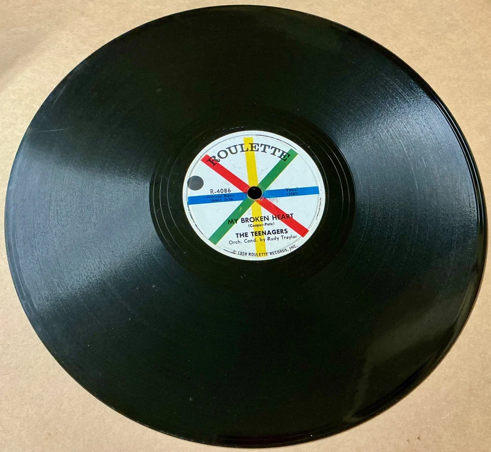 Teenagers 1958 DOO WOP 78 My Broken Heart / Mama Wanna Rock ROULETTE Mint- HEAR - Image 1 of 2