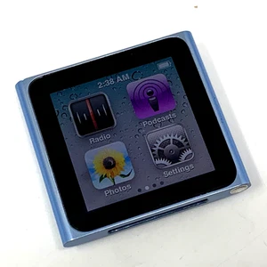 Apple iPod Nano 6th Generation Blue 8GB MC689LL/A A1366 - Powers On for PARTS - Picture 1 of 8