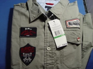 NUEVA CON ETIQUETAS CAMISA PARA NIÑOS TOMMY HILFIGER CON BOTONES DELANTEROS DE DISEÑO - Imagen 1 de 26
