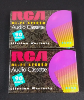 NUEVO Lote De 2 Cassette De Colección RCA BLANK Tipo 1 Hi-Fi Audio 90 Minutos RC90 1998 Foto 1 de 2