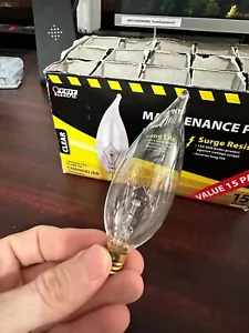 Candelabra Bulbs/ 40 pack/Tungsten (not LED) Warm glow / 40 watt/ Flame Tip - Picture 1 of 4