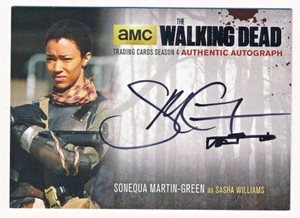 Walking Dead Season 4 Sonequa Martin-Green Silver Inscription Autograph SMG2 /75