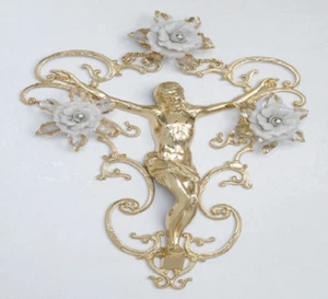 KREUZ BADDEKOR GOLD MIT KRISTALLEN - Bild 1 von 1