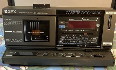 GPX DC590 AM/FM Digital Clock Radio Cassette Player -Cassette Player NOT WORKING - Image 1 of 4