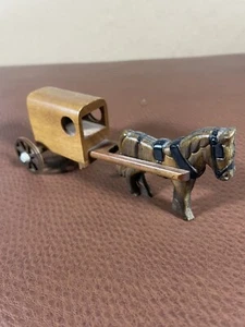 VINTAGE AMISH HANDGEFERTIGTER HÖLZERNER PFERDEWAGEN - 6" lang - Bild 1 von 8