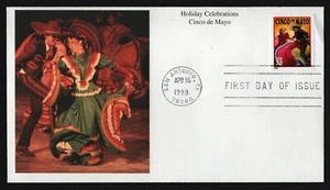 CINCO DE MAYO CELEBRATION MEXICAN DANCERS  1998 FDC MYSTIC CACHET UNAD - Picture 1 of 1