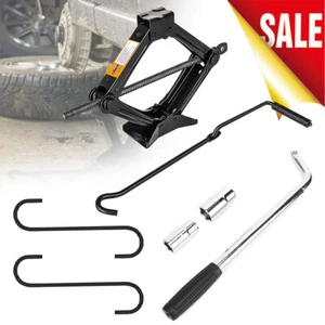 1 Ton Jack Kit Scissor Jack + Extendable Wheel Wrench + 2X Brake Caliper Holder - Picture 1 of 13