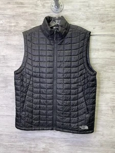 The North Face Thermoball Gilet Uomo L Nero Trapuntato Tampone Full Zip - Foto 1 di 9