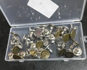 30 No-sew Buttons for Jeans Pants Shorts Shirt Jacket reusable repair fasteners - Foto 1 di 5