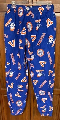 Virginia Cavaliers Sleep Lounge Pants Scrubs Men L Blue Orange All Over Logos - Image 1 of 4