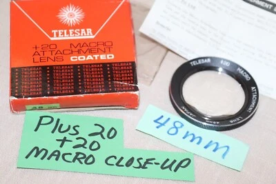 NOS Vtg New TELESAR 48mm Close-Up +20 FILTER, Japan 48mm Macro Close up Plus 20  - Image 1 of 4