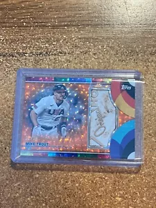 2023 Topps World Baseball Classic Base Relic Orange # BRC-MT Mike Trout 21/25 - Picture 1 of 2