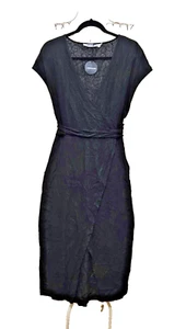 Milk and Honey Linen mix Short Sleeve Wrap Midi Dress Brand New Size 10 - Picture 1 of 10