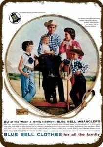 1958 Jim Shoulders Henryetta Oklahoma Wrangler DECORATIVE REPLICA METAL SIGN - Picture 1 of 1