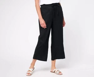 Denim & Co. Naturals Regular Crop Pants Black XS New - Picture 1 of 1