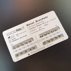 Dental 2 Juegos Ortodoncia Metal Soporte Soporte Mini MBT 018 Ranura Gancho 3 Dientes Nuevo - Imagen 1 de 8