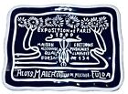 Beautiful  Ceramic Classic 1900's Exposition Paris Advertising Black Tray
