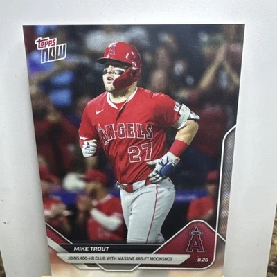 2025 Topps NOW #742 SP MIKE TROUT 400TH HR CLUB ANGEL 485FT SHOT PHOTO VARIATION - Image 1 of 4