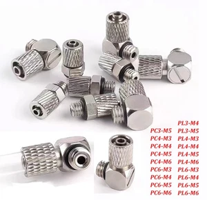 304 Stainless Steel Pneumatic Mini Elbow/Straight Quick Adapter for Tube Hose - Picture 1 of 29