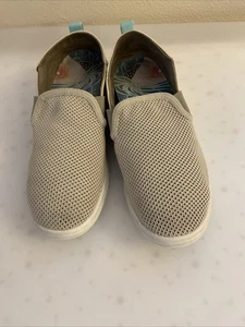 Sneakers Olukai Hale’iwa traspiranti in pelle a rete casual slip on 7,5 donna beige - Foto 1 di 14