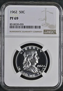 1962 Franklin Half Dollar NGC PF-69 -0035 - Picture 1 of 2
