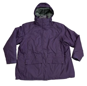 LL Bean Baxter State Parka Jacket Coat Down Women’s Size 3XL Purple Hooded - Picture 1 of 6
