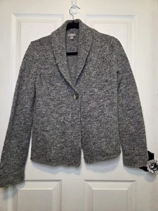 Cárdigan J Jill Shaw Lana Mezcla Alpaca Gris S Clásico Preppy Acogedor Dinero Cabina - Imagen 1 de 7