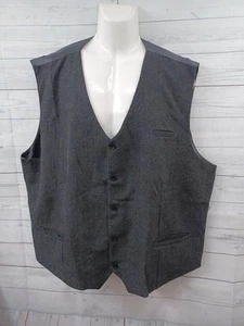 PJ Paul Jones Men's Herringbone Tweed Wool Blend Suit Vest Black 4XL NWT  - Picture 1 of 8