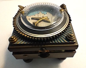 Jim Mullan “Mullanium” Travel Steampunk Metal Wishbox Planes & Globe Trinket - Picture 1 of 11