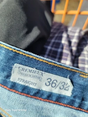 Daniel Cremieux Premium Denim Relaxed Straight Jeans Mens 36x32 Broken Zipper - Image 1 of 4