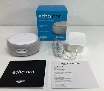 New Amazon Echo Dot (3rd Generation) Smart Speaker White New Open Box - Image 1 of 4