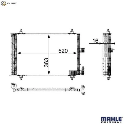 CONDENSER AIR CONDITIONING AC 350 000S FOR PEUGEOT CITROEN 4HX3FY /3FZ 2.2L 4cyl - Image 1 of 4