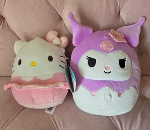Squishmallows Hello Kitty 8" NWT & Kuromi 10" Purple (Used Very Good Condition) - Picture 1 of 2