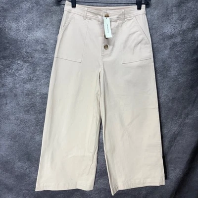 Calça Cullote Francescas Azul Chuva Belinda Botão Frontal Feminina M Blush Rosa - Imagem 1 de 4