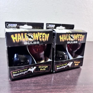 Feit Electric Blacklight & Orange Halloween Party Light Bulbs 75W 25W - 2 Pack - Picture 1 of 14