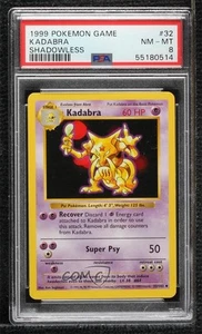 Kadabra Shadowless Pokemon Base Set PSA 8 1999 2p4 - Picture 1 of 3