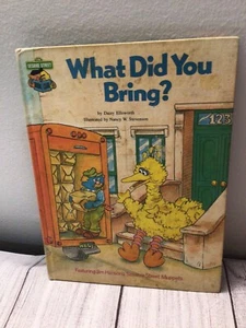 ORIGINAL Vintage 1980 Sesame Street what Did You Bring Hardcover Book Big Bird   - Picture 1 of 15