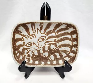 Vintage Andersen Design Studio Ceramic Cat Platter Signed Pottery Mid-Century - Picture 1 of 7