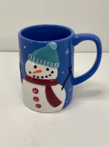 Happy Snowman Coffee Tea Mug Cup 18 Oz Ceramic Multicolor Hand-painted By Lang - Picture 1 of 3