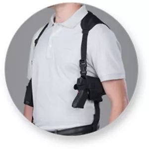 Horizontal shoulder pistol holster for Glock 17, 19, 20 and 21 with laser - Picture 1 of 4