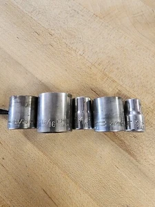 Lot of 5 Craftsman 3/8" drive Sockets SAE Standard USA - Picture 1 of 23